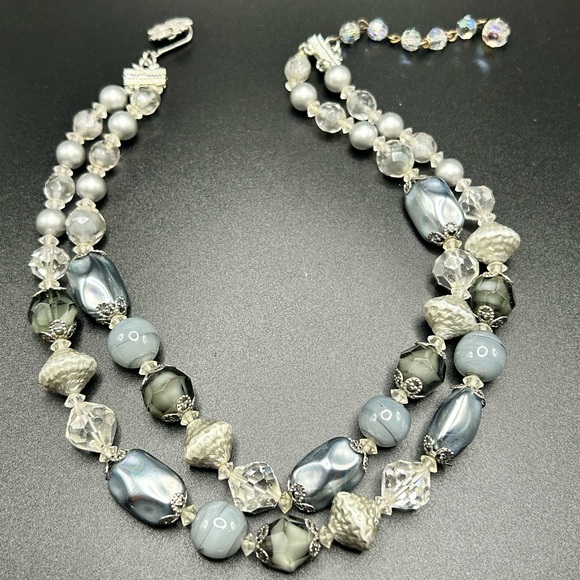 Vendome Jewelry - Vintage Vendome double strand necklace #E412 gray silver tone